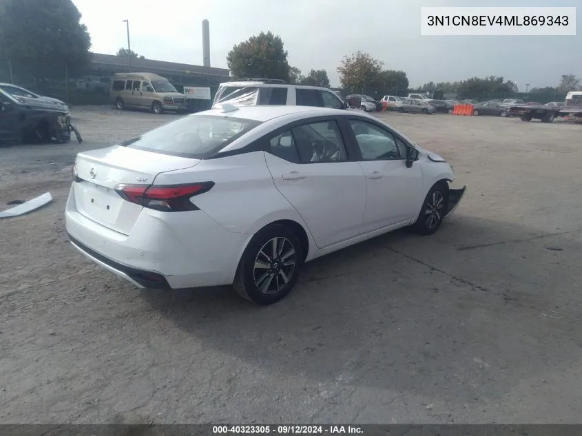 2021 Nissan Versa Sv VIN: 3N1CN8EV4ML869343 Lot: 40323305