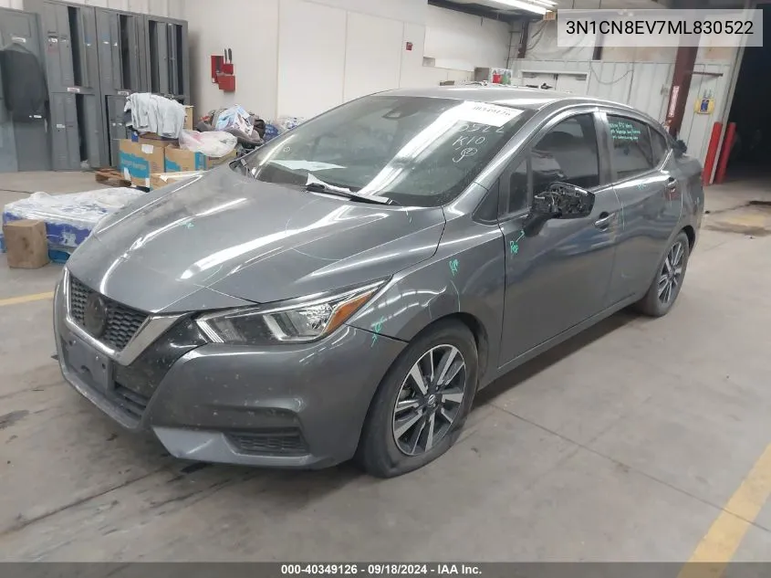 2021 Nissan Versa Sv VIN: 3N1CN8EV7ML830522 Lot: 40349126