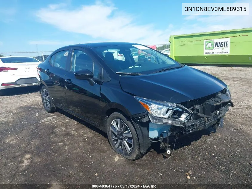 2021 Nissan Versa Sv Xtronic Cvt VIN: 3N1CN8EV0ML889315 Lot: 40364776