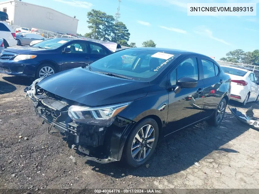 2021 Nissan Versa Sv Xtronic Cvt VIN: 3N1CN8EV0ML889315 Lot: 40364776