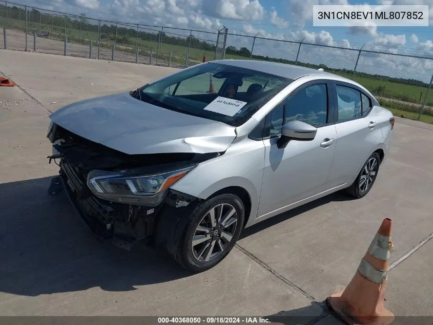 2021 Nissan Versa Sv Xtronic Cvt VIN: 3N1CN8EV1ML807852 Lot: 40368050