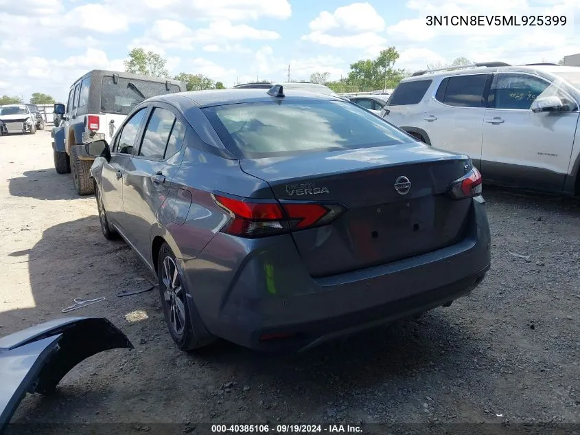 2021 Nissan Versa Sv Xtronic Cvt VIN: 3N1CN8EV5ML925399 Lot: 40385106