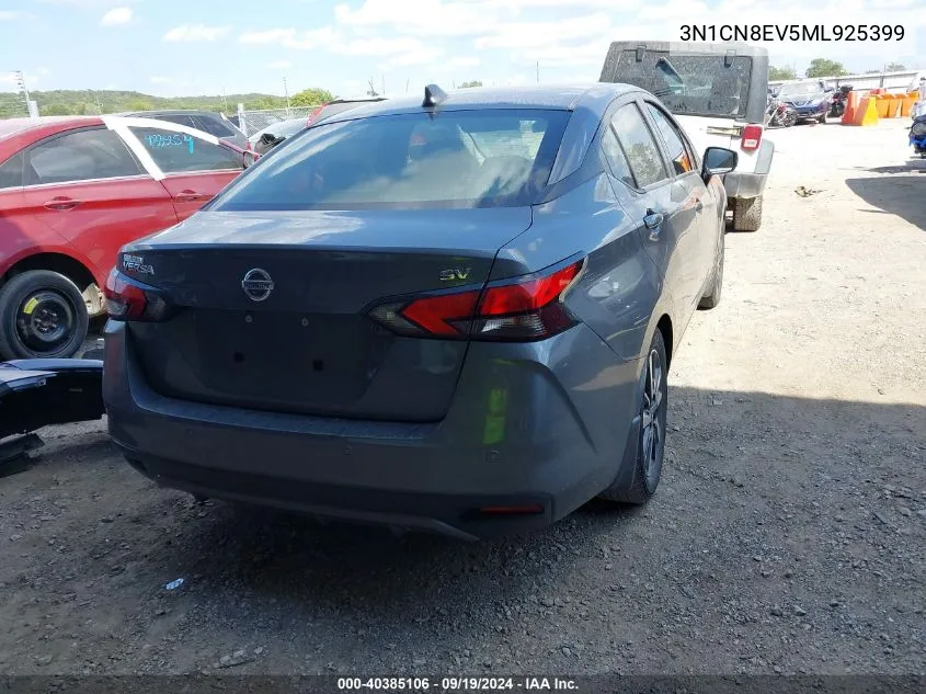 3N1CN8EV5ML925399 2021 Nissan Versa Sv Xtronic Cvt