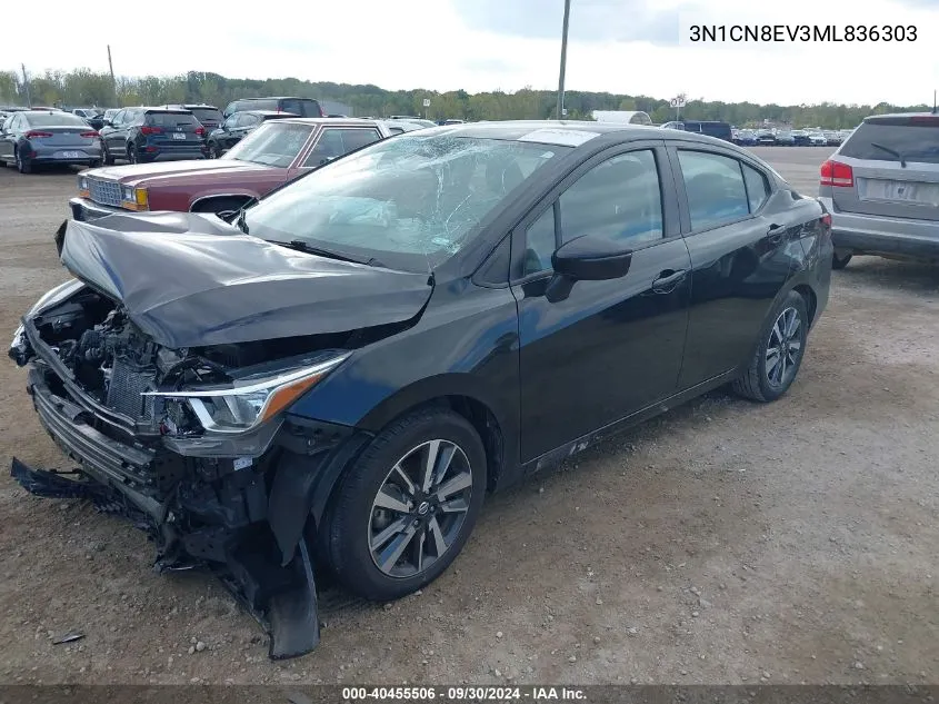 2021 Nissan Versa Sv Xtronic Cvt VIN: 3N1CN8EV3ML836303 Lot: 40455506