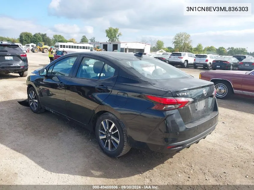 2021 Nissan Versa Sv Xtronic Cvt VIN: 3N1CN8EV3ML836303 Lot: 40455506