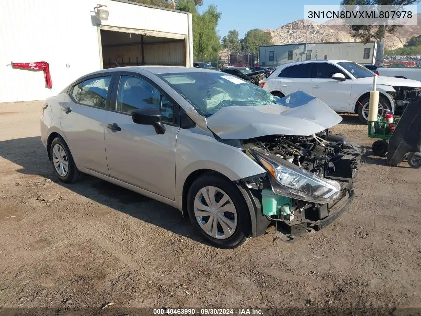 2021 Nissan Versa S VIN: 3N1CN8DVXML807978 Lot: 40463990