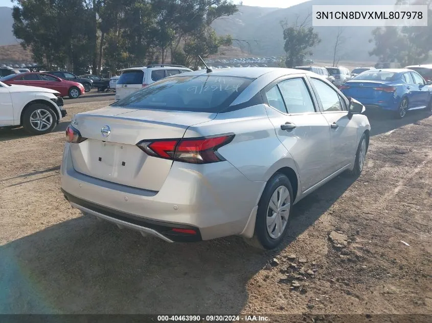 2021 Nissan Versa S VIN: 3N1CN8DVXML807978 Lot: 40463990