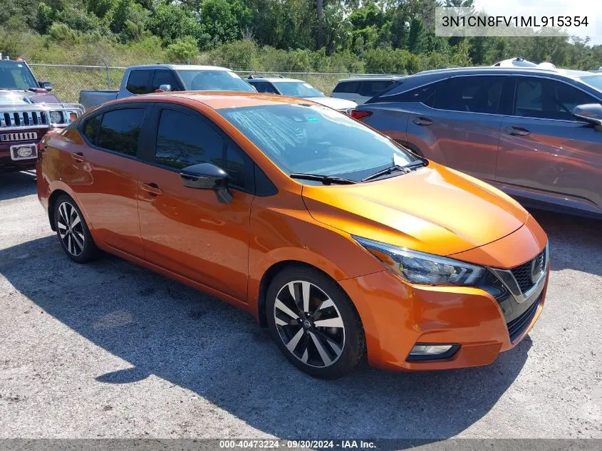 2021 Nissan Versa Sr Xtronic Cvt VIN: 3N1CN8FV1ML915354 Lot: 40473224