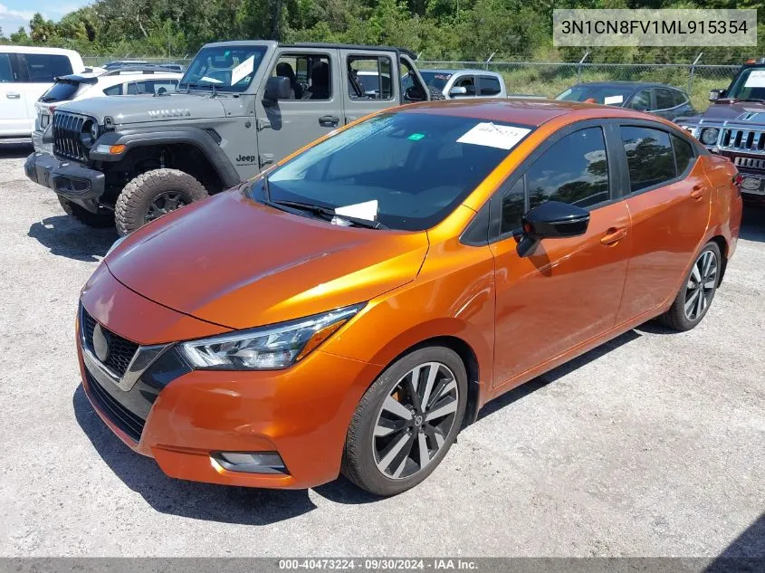 2021 Nissan Versa Sr Xtronic Cvt VIN: 3N1CN8FV1ML915354 Lot: 40473224