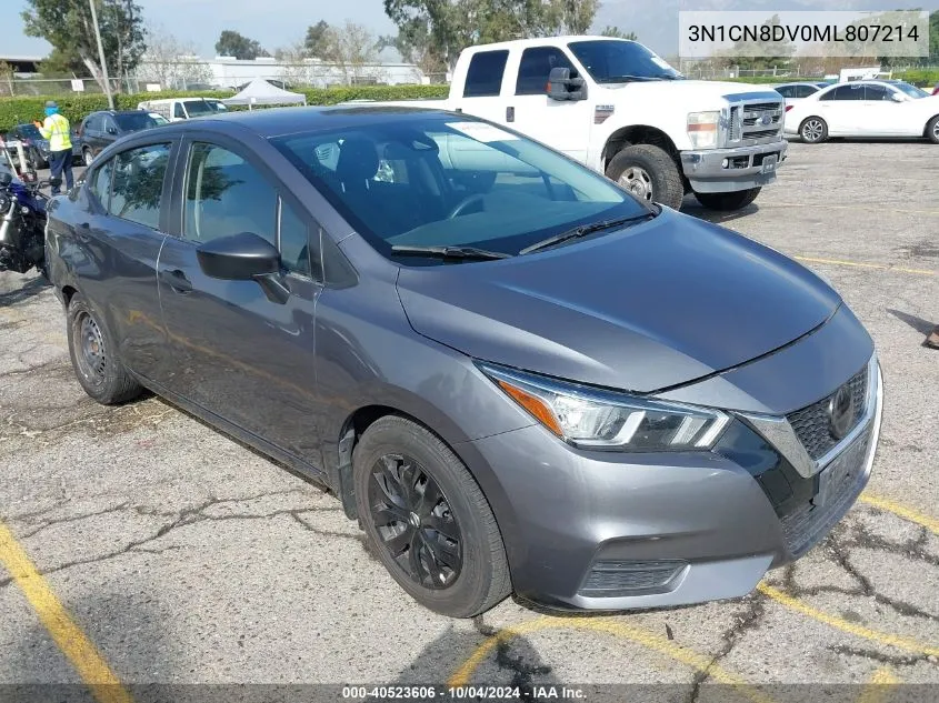 2021 Nissan Versa S Xtronic Cvt VIN: 3N1CN8DV0ML807214 Lot: 40523606