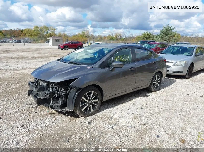 3N1CN8EV8ML865926 2021 Nissan Versa Sv Xtronic Cvt