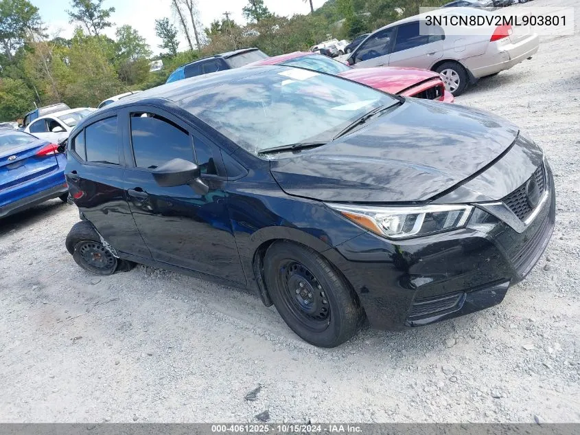 2021 Nissan Versa S Xtronic Cvt VIN: 3N1CN8DV2ML903801 Lot: 40612025