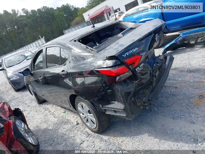 2021 Nissan Versa S Xtronic Cvt VIN: 3N1CN8DV2ML903801 Lot: 40612025