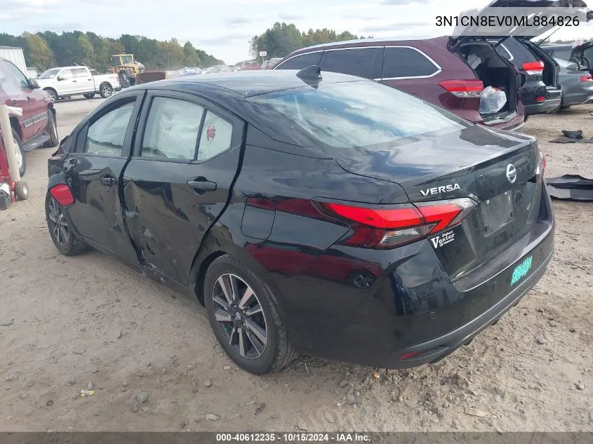 2021 Nissan Versa Sv Xtronic Cvt VIN: 3N1CN8EV0ML884826 Lot: 40612235