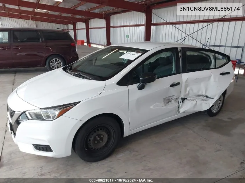 2021 Nissan Versa S Xtronic Cvt VIN: 3N1CN8DV8ML885174 Lot: 40621017