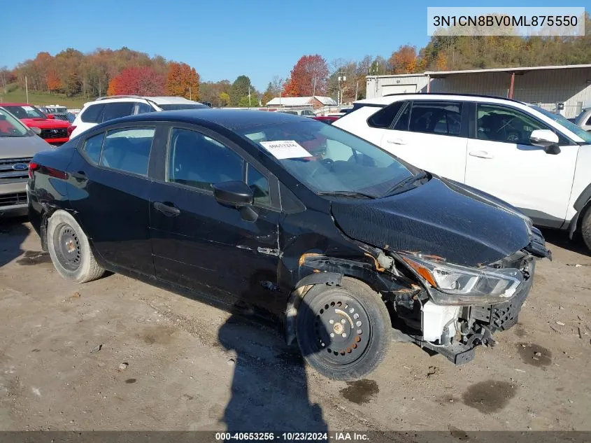 2021 Nissan Versa S 5-Speed Manual Transmission VIN: 3N1CN8BV0ML875550 Lot: 40653256