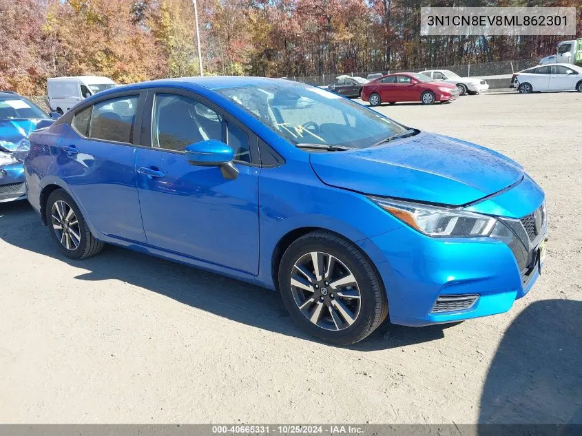 2021 Nissan Versa Sv Xtronic Cvt VIN: 3N1CN8EV8ML862301 Lot: 40665331