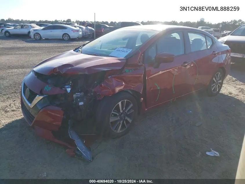 2021 Nissan Versa Sv Xtronic Cvt VIN: 3N1CN8EV0ML888259 Lot: 40694020