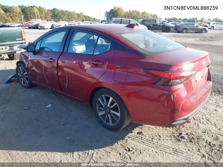 2021 Nissan Versa Sv Xtronic Cvt VIN: 3N1CN8EV0ML888259 Lot: 40694020