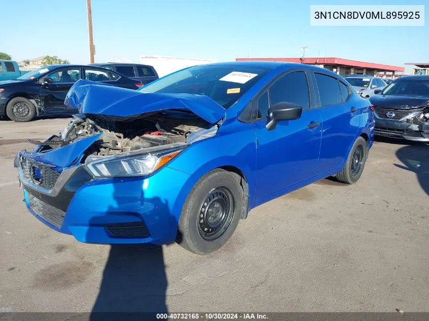 2021 Nissan Versa S Xtronic Cvt VIN: 3N1CN8DV0ML895925 Lot: 40732165