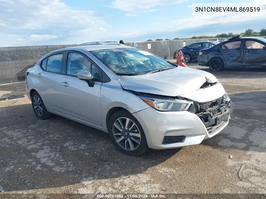 2021 Nissan Versa Sv Xtronic Cvt VIN: 3N1CN8EV4ML869519 Lot: 40781883