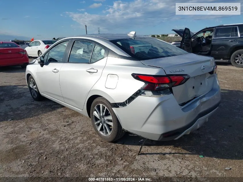 2021 Nissan Versa Sv Xtronic Cvt VIN: 3N1CN8EV4ML869519 Lot: 40781883