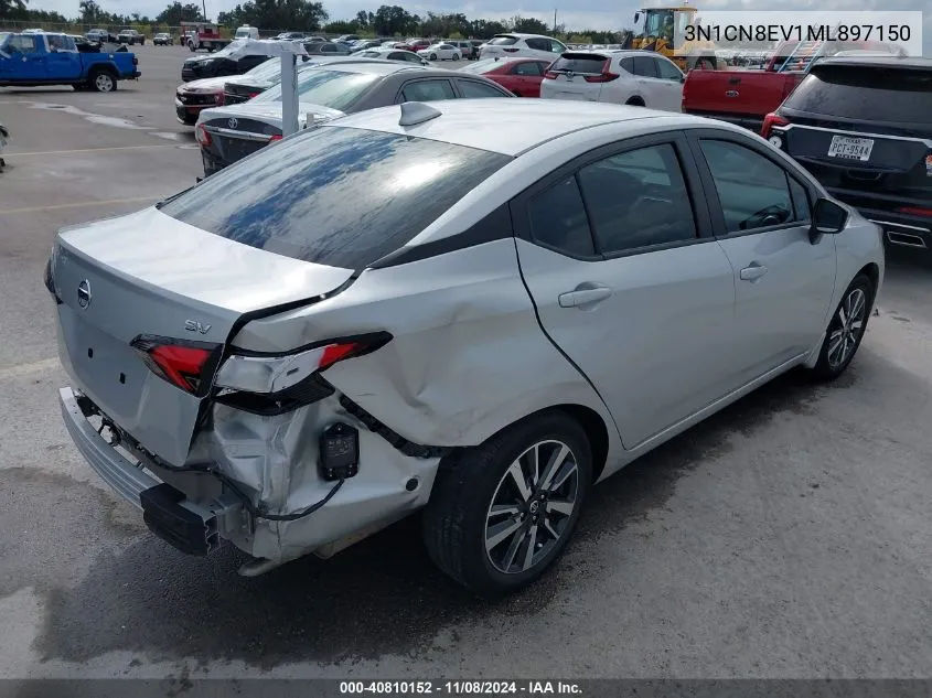 2021 Nissan Versa Sv Xtronic Cvt VIN: 3N1CN8EV1ML897150 Lot: 40810152