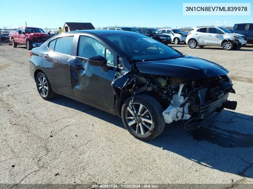 2021 Nissan Versa Sv Xtronic Cvt VIN: 3N1CN8EV7ML839978 Lot: 40901724