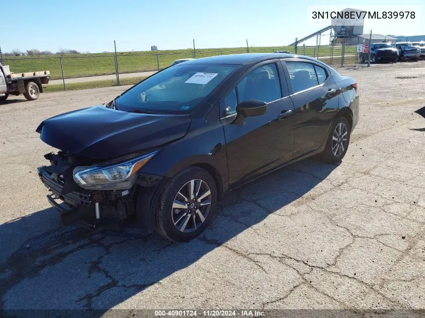 2021 Nissan Versa Sv Xtronic Cvt VIN: 3N1CN8EV7ML839978 Lot: 40901724