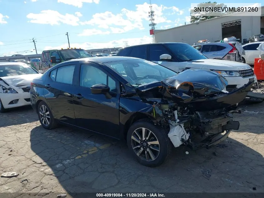 2021 Nissan Versa Sv Xtronic Cvt VIN: 3N1CN8EV0ML891260 Lot: 40919084