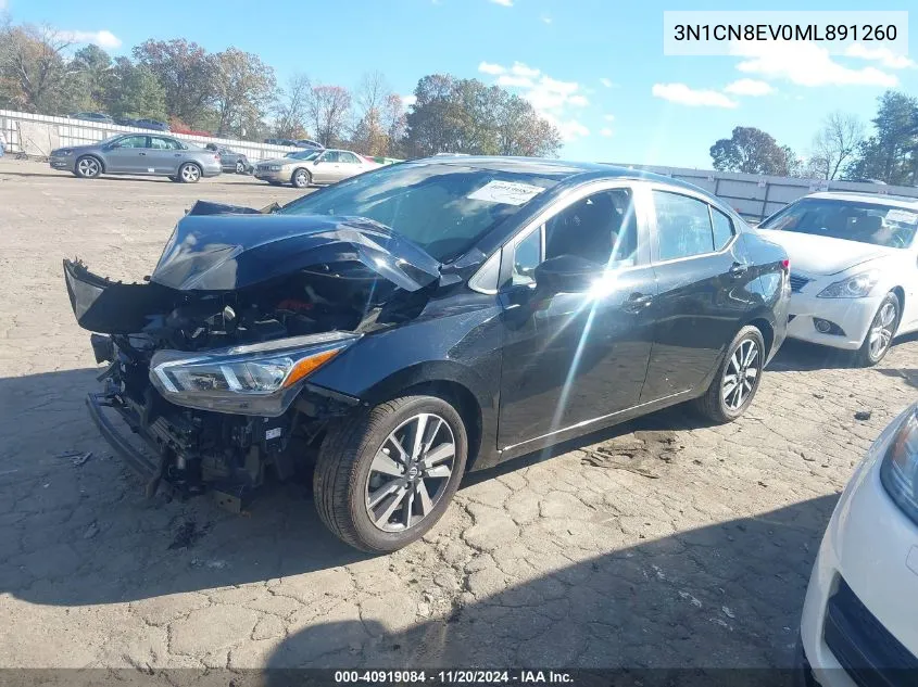 2021 Nissan Versa Sv Xtronic Cvt VIN: 3N1CN8EV0ML891260 Lot: 40919084