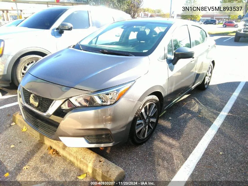 2021 Nissan Versa Sv Xtronic Cvt VIN: 3N1CN8EV5ML893537 Lot: 40930207