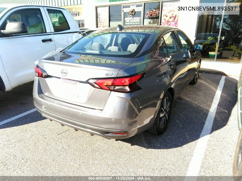 2021 Nissan Versa Sv Xtronic Cvt VIN: 3N1CN8EV5ML893537 Lot: 40930207