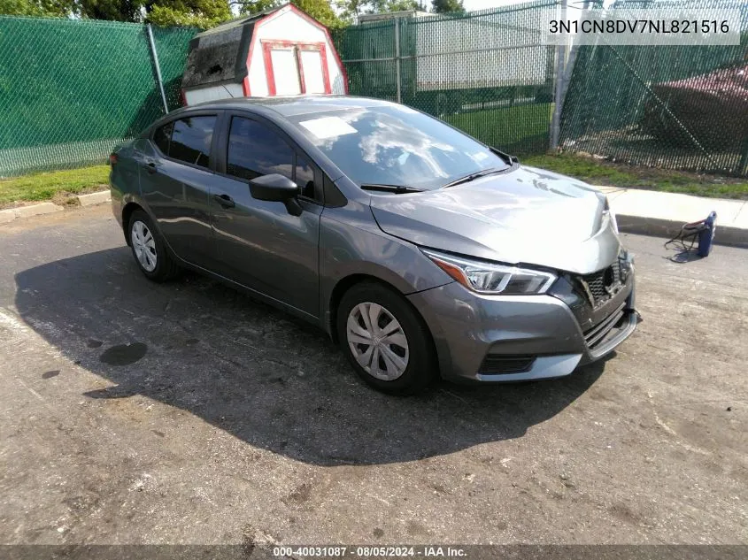 2022 Nissan Versa 1.6 S Xtronic Cvt VIN: 3N1CN8DV7NL821516 Lot: 40031087