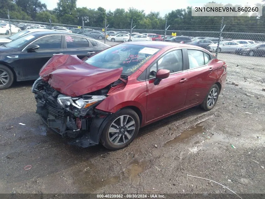 2022 Nissan Versa 1.6 Sv Xtronic Cvt VIN: 3N1CN8EV8NL860260 Lot: 40239562