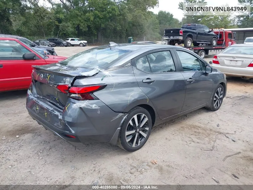 2022 Nissan Versa 1.6 Sr Xtronic Cvt VIN: 3N1CN8FV9NL843949 Lot: 40285080