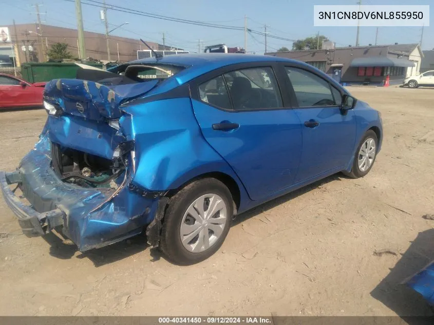 2022 Nissan Versa 1.6 S Xtronic Cvt VIN: 3N1CN8DV6NL855950 Lot: 40341450