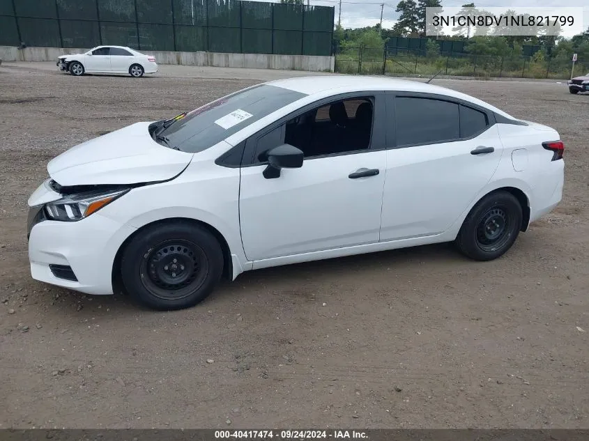 2022 Nissan Versa 1.6 S Xtronic Cvt VIN: 3N1CN8DV1NL821799 Lot: 40417474