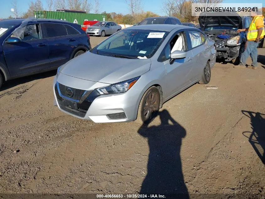 2022 Nissan Versa 1.6 Sv Xtronic Cvt VIN: 3N1CN8EV4NL849241 Lot: 40656653