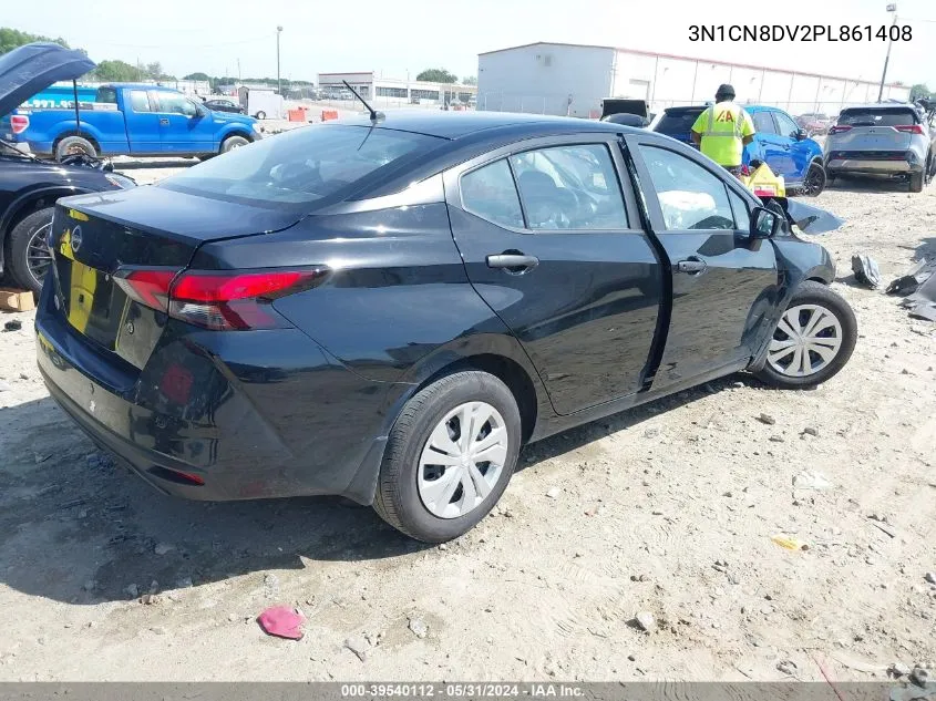 2023 Nissan Versa 1.6 S Xtronic Cvt VIN: 3N1CN8DV2PL861408 Lot: 39540112