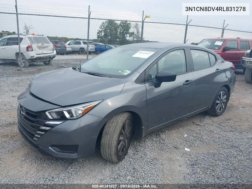 2024 Nissan Versa 1.6 S VIN: 3N1CN8DV4RL831278 Lot: 40341027