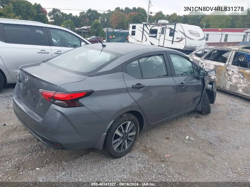 2024 Nissan Versa 1.6 S VIN: 3N1CN8DV4RL831278 Lot: 40341027