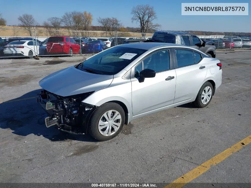 2024 Nissan Versa 1.6 S VIN: 3N1CN8DV8RL875770 Lot: 40759167