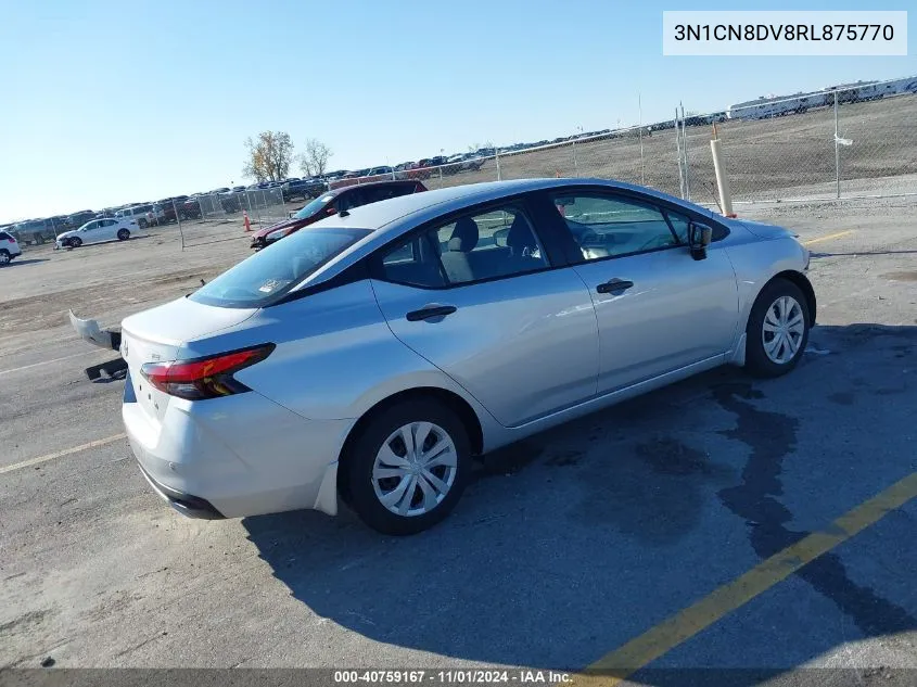 2024 Nissan Versa 1.6 S VIN: 3N1CN8DV8RL875770 Lot: 40759167