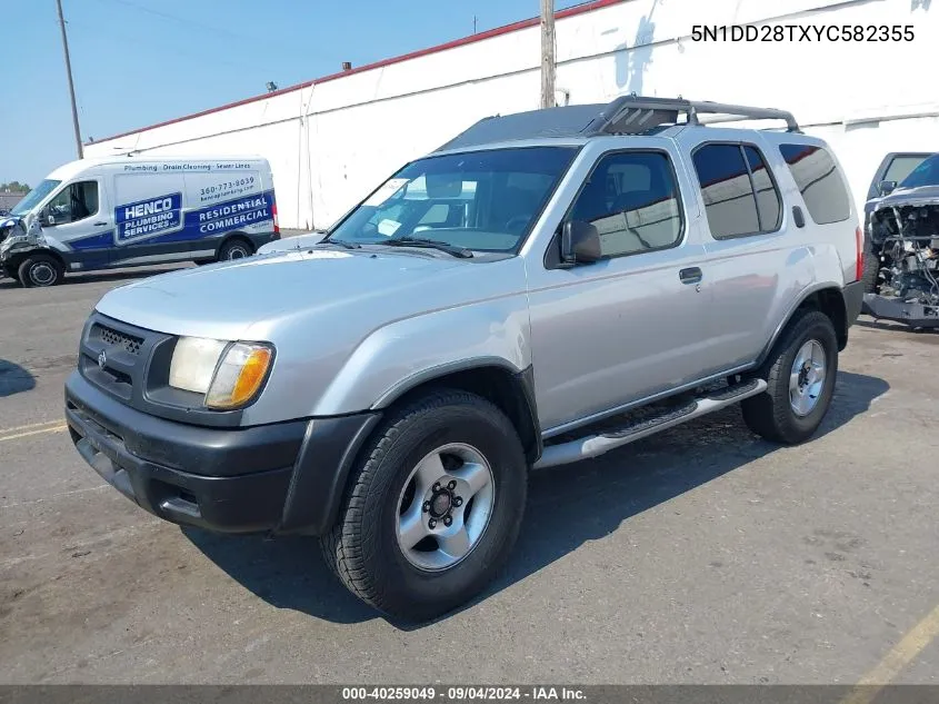 2000 Nissan Xterra Xe I4 VIN: 5N1DD28TXYC582355 Lot: 40259049