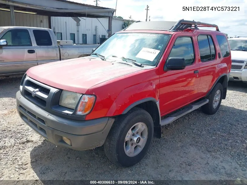 2000 Nissan Xterra Se/Xe VIN: 5N1ED28T4YC573221 Lot: 40306633