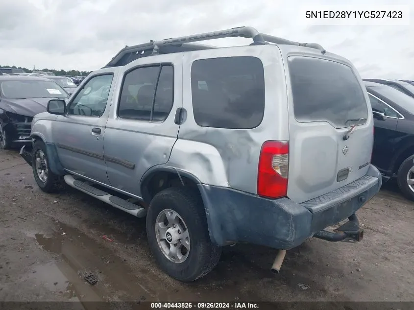 2000 Nissan Xterra Se/Xe VIN: 5N1ED28Y1YC527423 Lot: 40443826