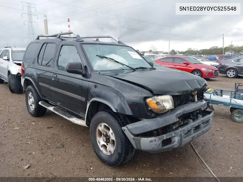 2000 Nissan Xterra Xe/Se VIN: 5N1ED28Y0YC525548 Lot: 40462002