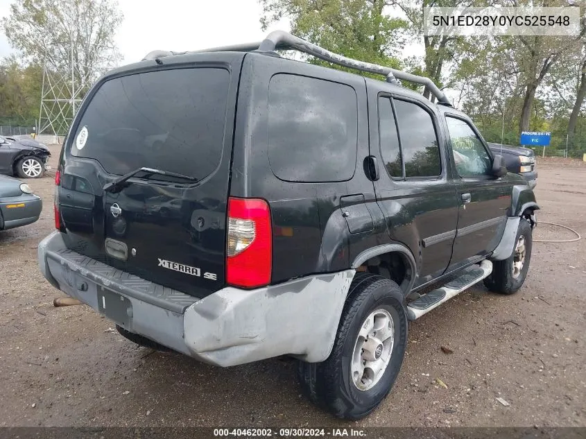 2000 Nissan Xterra Xe/Se VIN: 5N1ED28Y0YC525548 Lot: 40462002