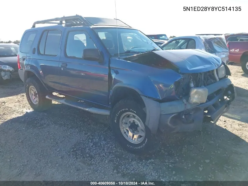 2000 Nissan Xterra Se/Xe VIN: 5N1ED28Y8YC514135 Lot: 40609058